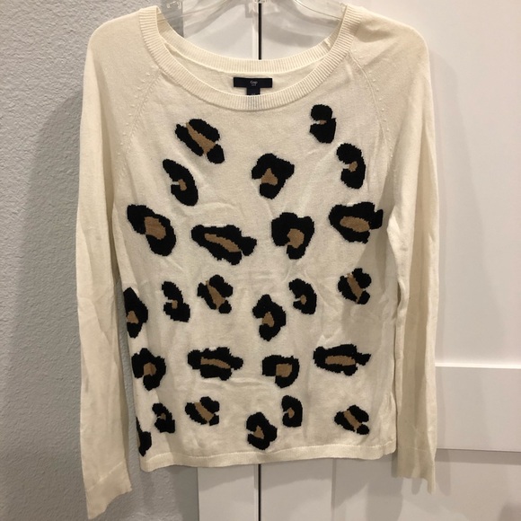 GAP Sweaters - Lightweight Gap Cream/Leopard Sweater